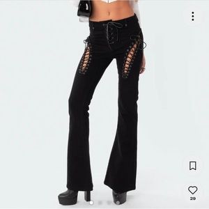 Black Edikted Lace up pants